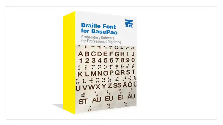 Braille-Schrift für BasePac - Blindenschrift sticken