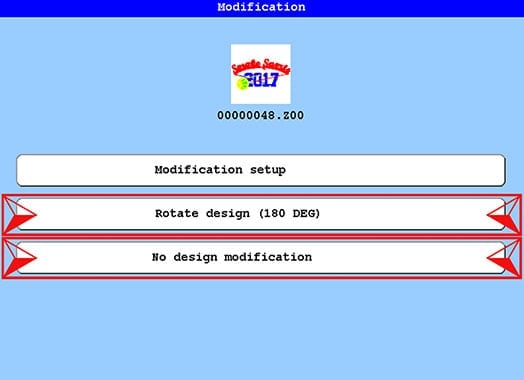 Modifizierungsoptionen für das Design nach dem Laden mit Barcode