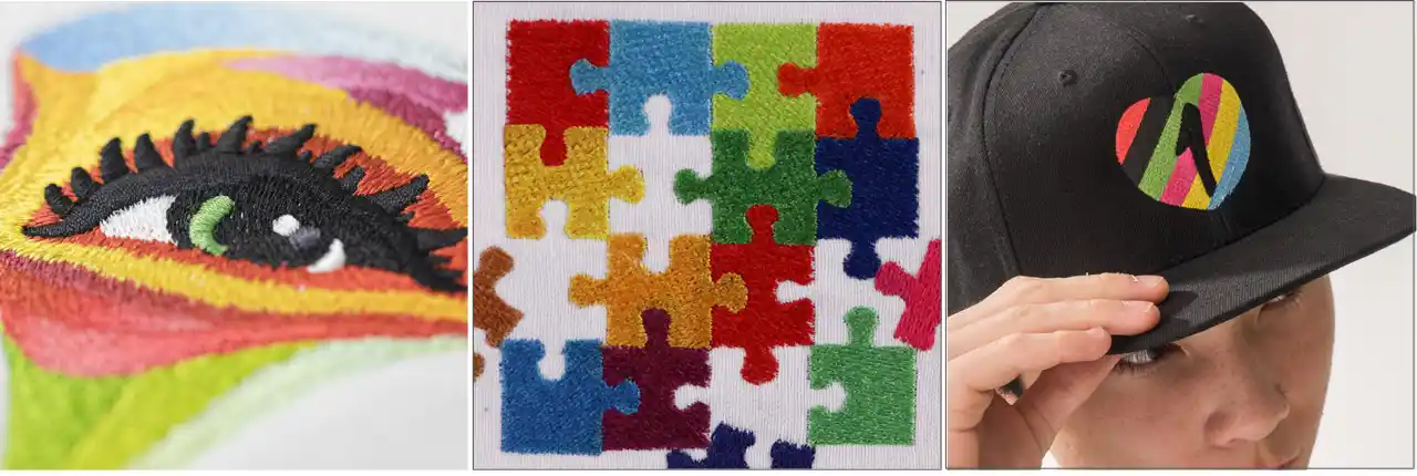 Solid Colors ermöglichen es, beliebige Farbtöne direkt auf einen einzigen Faden aufzubringen und Stickereien flexibel und effizient umzusetzen.